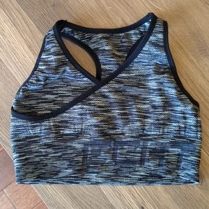 Echt black and grey heather sports bra